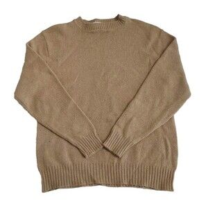 Vintage 1970's Jantzen WOOL Blend Beige Crew Neck Sweater Kurt Cobain Size L USA